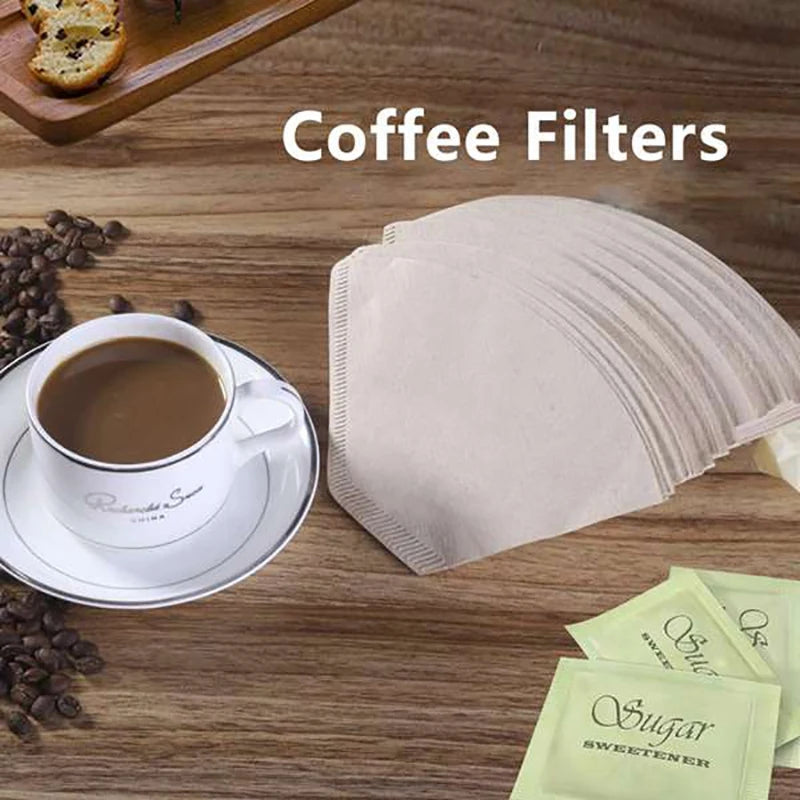4 Cone Coffee Filter, Unbleached Natural Paper, No Blowout, Disposable for Pour over and Drip Coffee Maker, 200 Pcs